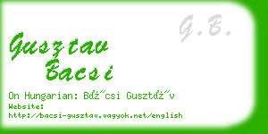 gusztav bacsi business card